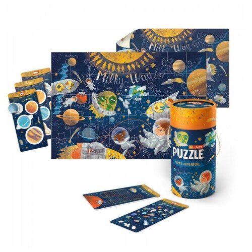 Игровой набор Космическое приключение пазл 40 элементов и карточки с заданиями 200112