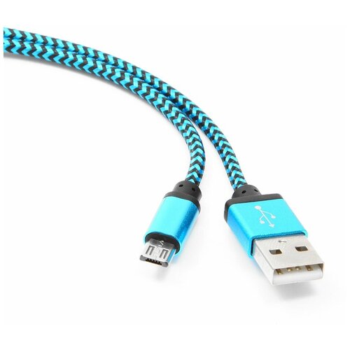 Кабель USB 2.0 Cablexpert CC-mUSB2bl1m, AM/microBM 5P, 1м, нейлоновая оплетка, алюминиевые разъемы, синий, пакет кабель usb 2 0 cablexpert cc musb2bl1m am microbm 5p 1м нейлоновая оплетка алюминиевые разъемы синий пакет