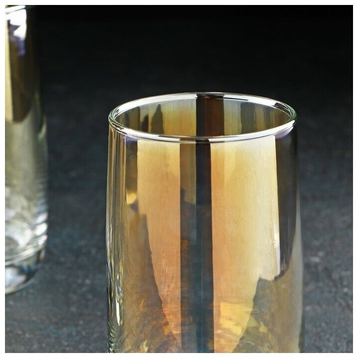 Набор стаканов высоких «Золотистый хамелеон», 330 мл, 4 шт