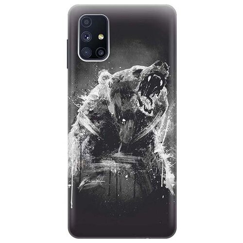Ультратонкий силиконовый чехол-накладка для Samsung Galaxy M51 с принтом Разъяренный медведь ультратонкий силиконовый чехол накладка для samsung galaxy a3 с принтом разъяренный медведь
