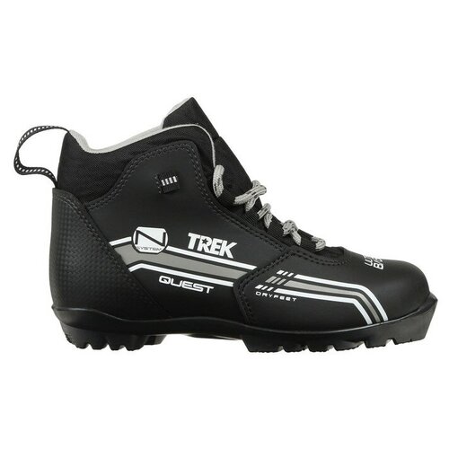 фото Ботинки лыжные trek quest 4 nnn ик, цвет чёрный, лого серый, размер 36 нет бренда