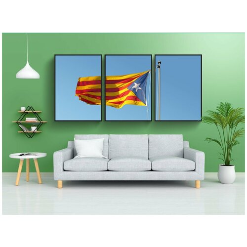 фото Набор модулных постеров для интерьера "флаг, сеньера, каталонский флаг" 60x90 см. в тубусе, без рамки lotsprints