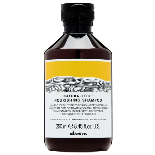 Davines шампунь NaturalTech Nourishing, 250 мл увлажняющий кондиционер для сухих ломких волос 250 мл davines naturaltech nourishing vegetarian miracle