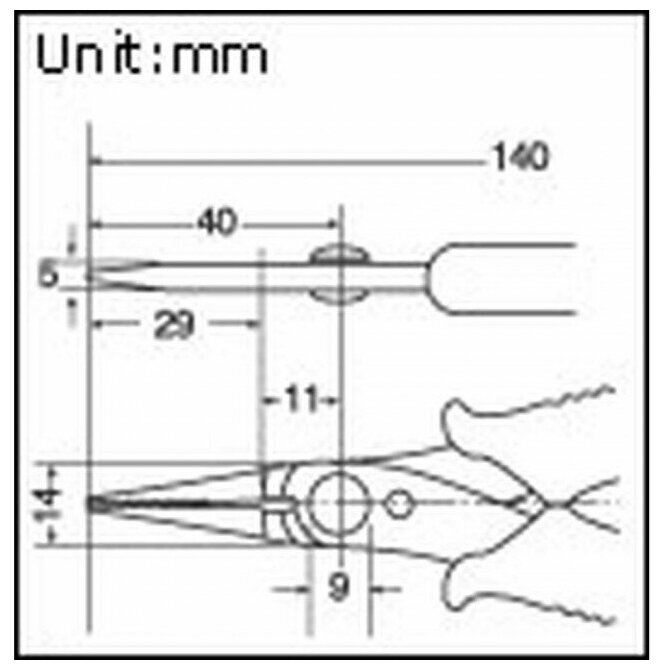 Длинногубцы с возвратной пружиной антистатические 1PK-5102E (140)