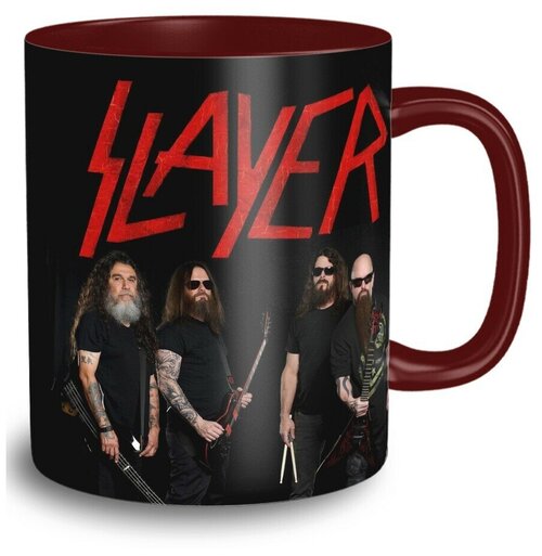 Кружка темно-красная музыка slayer арайя, ханнеман, кинг, холт, ломбардо - 6696