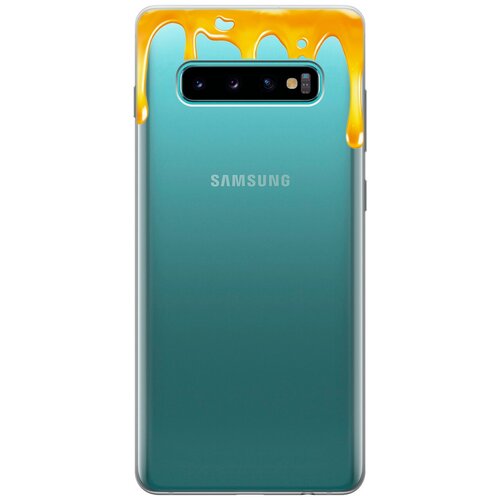 фото Силиконовый чехол на samsung galaxy s10+ / самсунг с10 плюс с 3d принтом "honey" прозрачный gosso