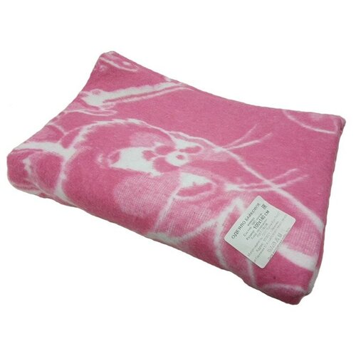 Одеяло байковое детское жаккард. розовое 100х140