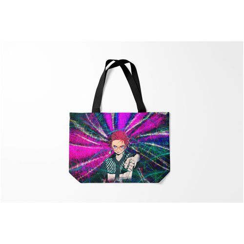 фото Сумка-шоппер / 46х35 см / аниме / клинок рассекающий демонов танджиро камадо burnettie