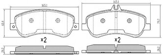 Дисковые тормозные колодки передние UBS BP1109029 для Mercedes-Benz GLK-class (4 шт.)