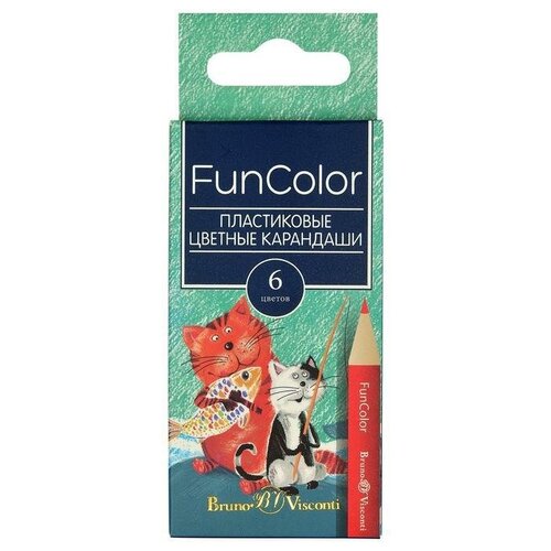 Карандаши цветные FunColor, 6 цветов карандаши цветные 24 цв funcolor пластиковые 30 0062 1