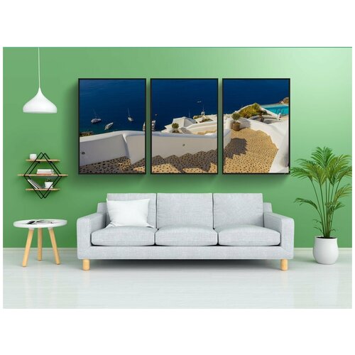 фото Набор модулных постеров для интерьера "санторини, греция, пейзаж" 60x90 см. в тубусе, без рамки lotsprints