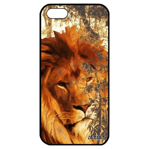 фото Необычный чехол на // apple iphone 5 5s se (2016) // "лев" дизайн царь, utaupia, бежевый