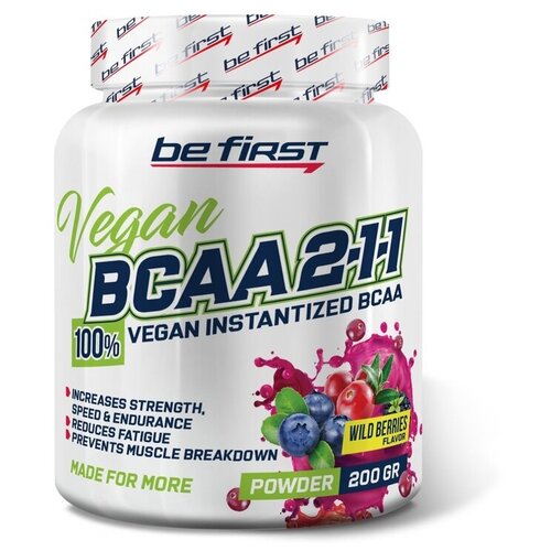 фото Be first bcaa 2:1:1 vegan instantized powder 200 гр (be first) вишня