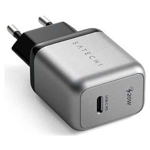 Сетевое зарядное устройство Satechi 20W USB-C PD Wall charger 1xUSB Type-C (PD) (ST-UC20WCM-EU) серый isafe 65w pd home charger with uk eu us plug a2620c