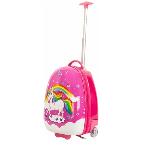 фото Чемодан supra luggage, пластик, 30х46х22 см, 1.1 кг, телескопическая ручка, розовый