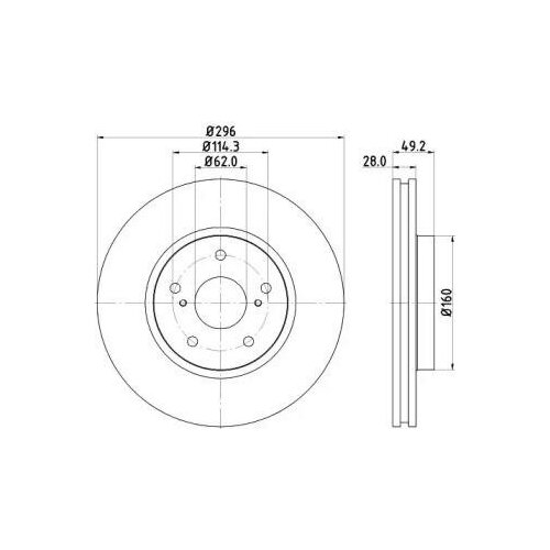 фото Диск тормозной | перед | nisshinbo арт. nd1028k