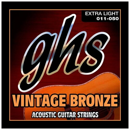 Набор струн для акустической гитары, 11-50 GHS VN-XL VINTAGE BRONZE
