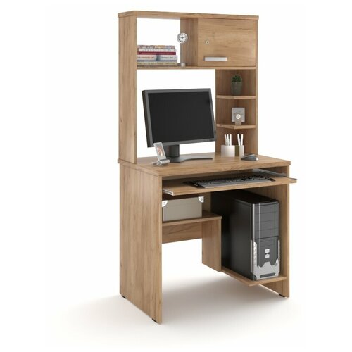 Компьютерный стол с надстройкой БиС-Н КСП 15, дуб крафт золотой