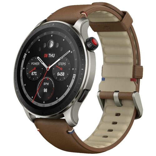 Смарт-часы AMAZFIT GTR 4 A2166, 1.43, серебристый / коричневый