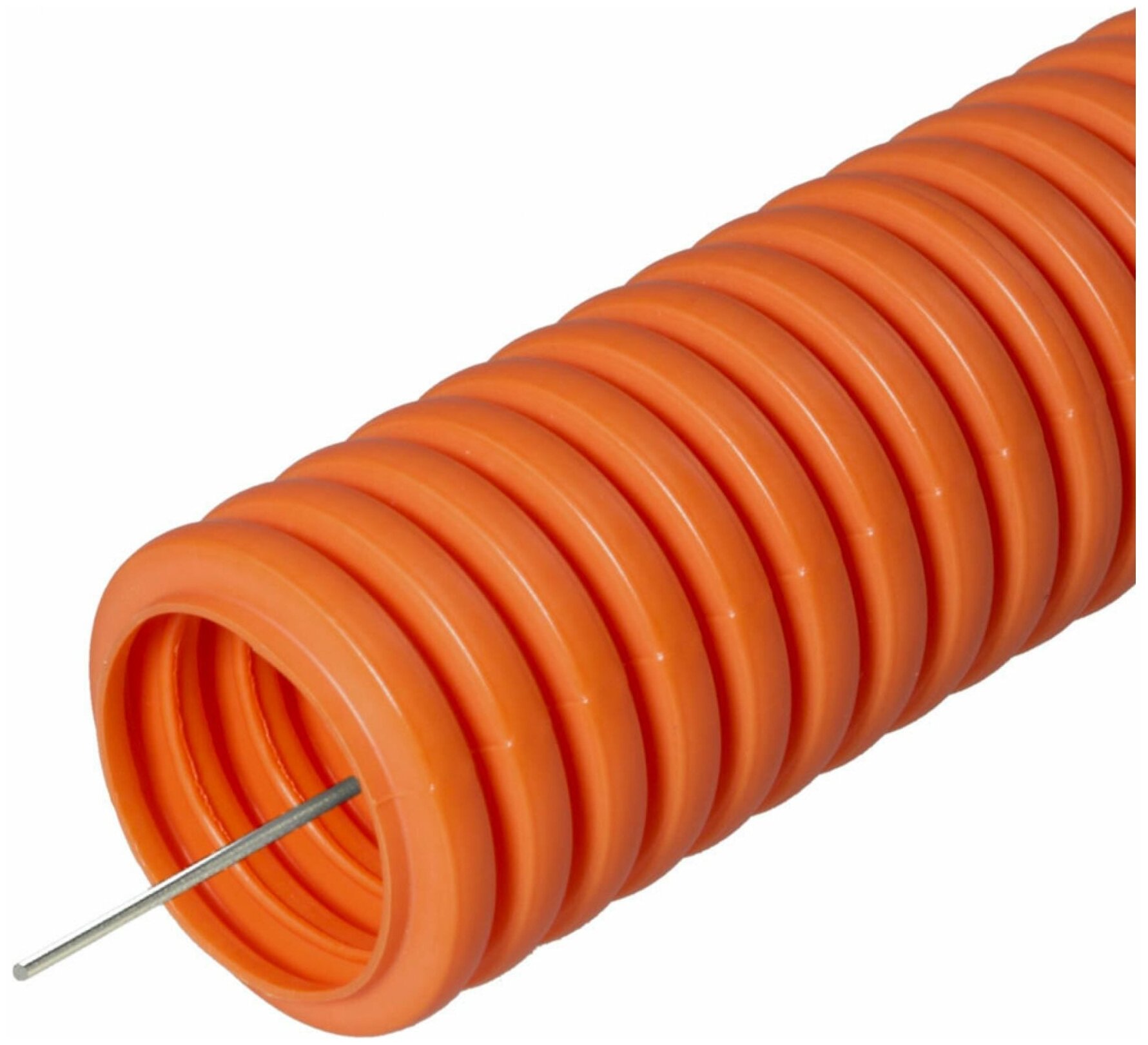 DKC Труба гофрированная ПНД гибкая тяжелая d32мм с протяжкой оранж. (уп.25м) DKC 71532