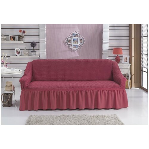 фото Чехол на диван bulsan burumcuk грязно-розовый трёхместный bulsan (турция)