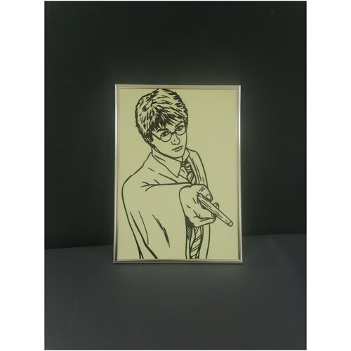 Картина светящаяся в темноте, в рамке с подвесом Гарри Поттер