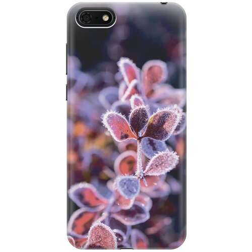 фото Силиконовый чехол на huawei y5 prime (2018) / y5 (2018) / honor 7a / 7s / хуавей у5 прайс (2018) / хонор 7а / хонор 7 эс с принтом "иней на листочках gosso