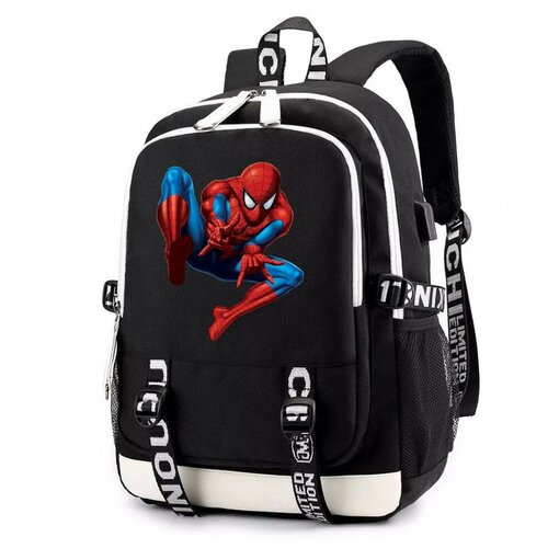 рюкзак человек паук из фильма spider man черный с usb портом 2 Рюкзак Человек паук (Spider man) черный с USB-портом №3