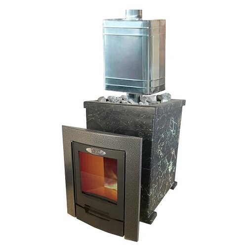 Банная печь Волжанка Порта в каменной облицовке