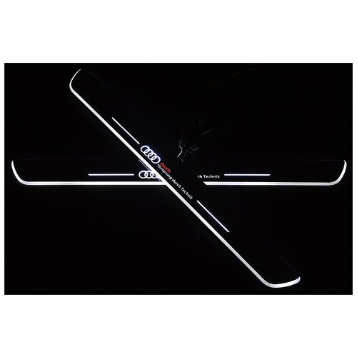 фото Накладки на пороги premium для audi a6 (белая подсветка) autonew16