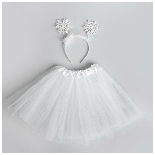 Карнавальный набор «Снежинка» с диодами (ободок+ юбка) карнавальный ободок снежинка цвет серебро