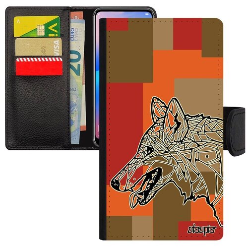 фото Необычный чехол-книжка на телефон // apple iphone xr // "волк" wolf хищник, utaupia, цветной