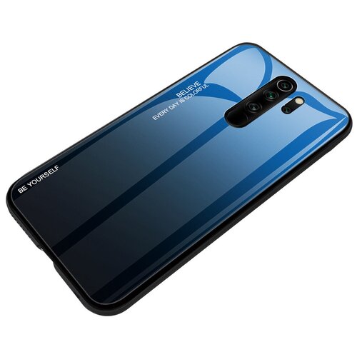 Чехол-бампер MyPads для Samsung Galaxy A8 2018 (SM-A530F) стеклянный из закаленного стекла с эффектом градиент зеркальный блестящий переливающийс.