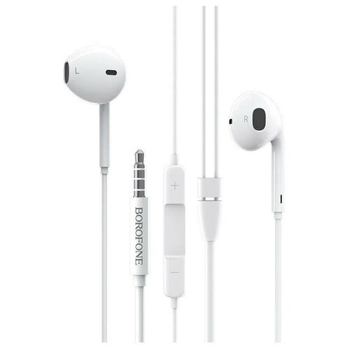 Наушники Borofone BM30 вкладыши микрофон Jack 35 мм кабель 12 м белые 43400₽