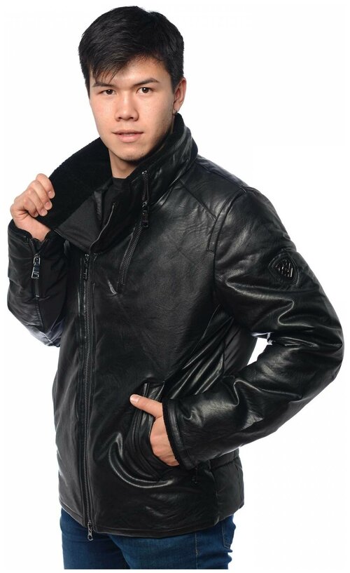 бомбер Clasna, внутренний карман, карманы, размер 50, черный
