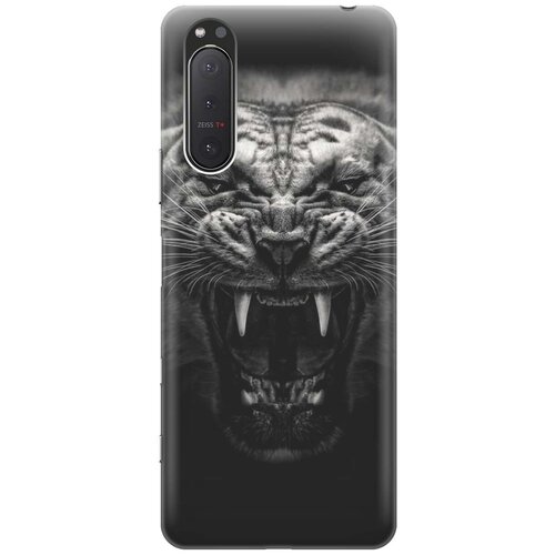 фото Силиконовый чехол на sony xperia 5 ii / сони иксперия 5 2 с принтом "оскал тигра" gosso