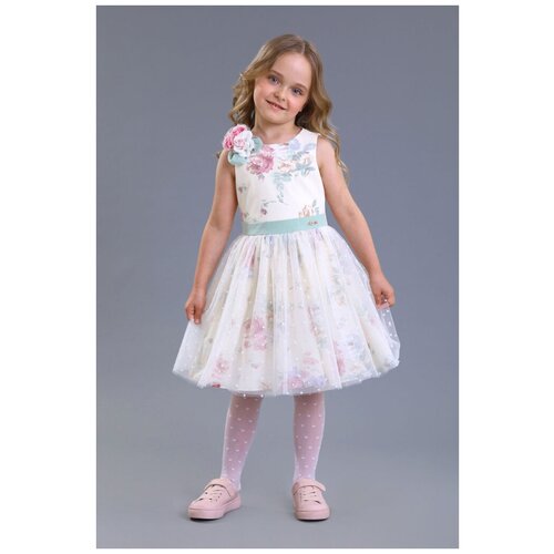 Платье нарядное для девочки (Размер: 128), арт. 2503-123-ВПШ, цвет Белый