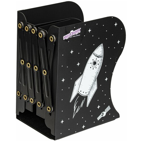 фото Подставка-держатель для книг и учебников юнландия "space", раздвижная, металлическая, 237901