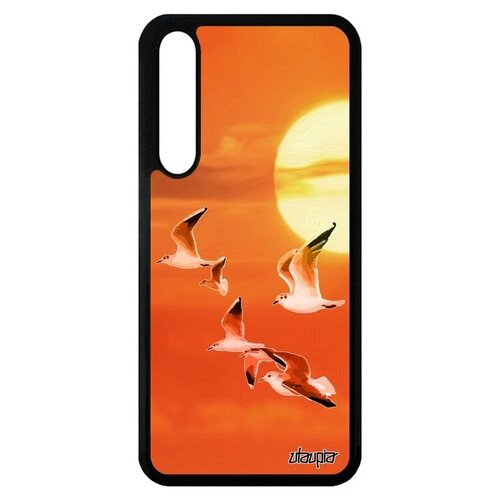 фото Дизайнерский чехол на смартфон // huawei p20 pro // "чайки" дизайн буревестник, utaupia, оранжевый