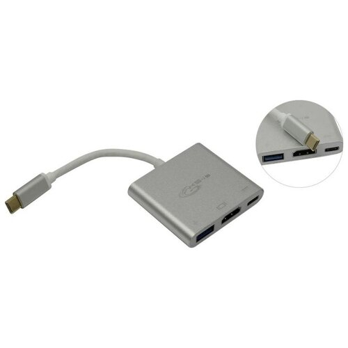 Переходник с USB Type C на HDMI Ks-is KS-342 аксессуар ks is dvi i 29m vga 15f ks 469 адаптер для компьютера ноутбука видеокарты с портом монитора проектора черного цвета