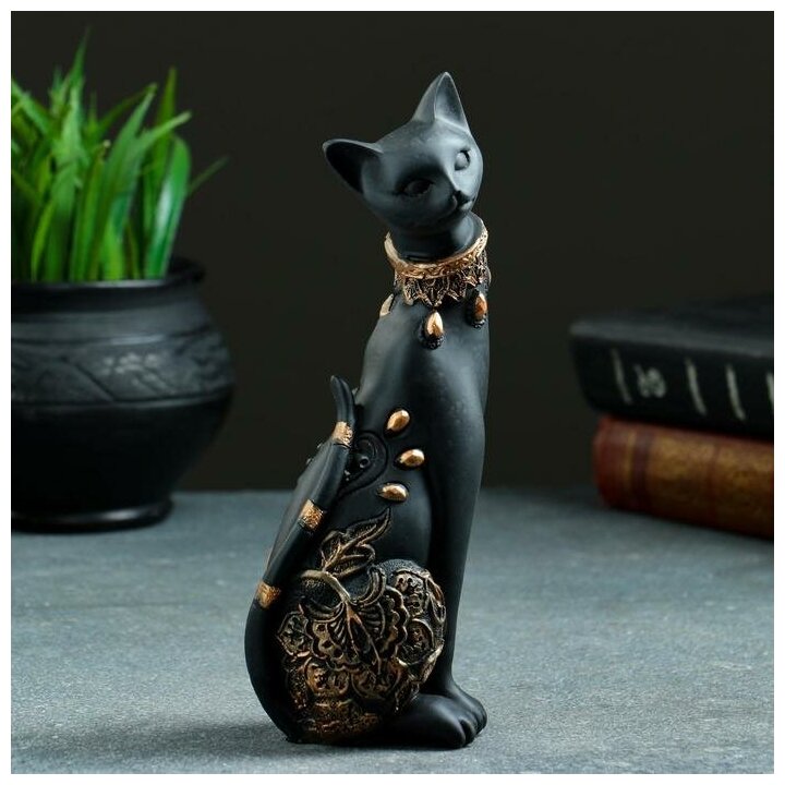 Фигура "Кошка" черная, 20х8см 5312201