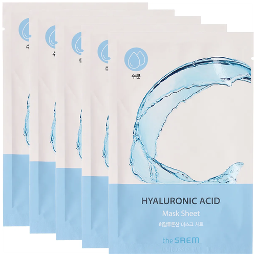 Маска для лица тканевая с гиалуроновой кислотой The Saem Bio Solution Hydrating Hyaluronic Acid Mask Sheet, 20 г - 5 шт