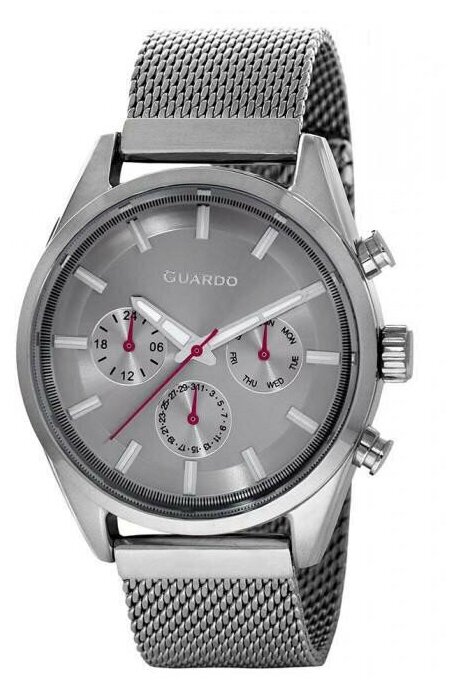 Наручные часы Guardo Premium, серый, серебряный
