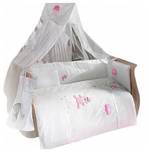 Комплект постельного белья Kidboo Teddy boo, цвет: розовый 3 предмета - фото №1