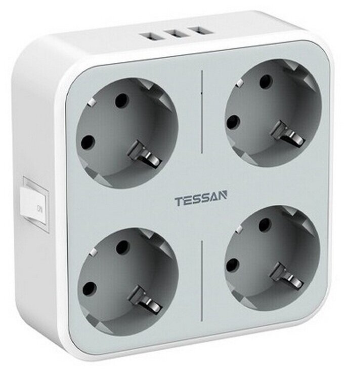 Сетевой фильтр Tessan TS-302-DE, серый