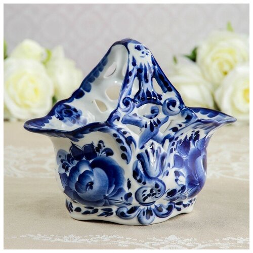 Конфетница «Весна», 21×13×18 см, гжельВ наборе1шт