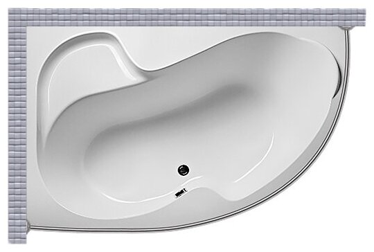 Карниз для ванной GoodHomeAL 140x90см (Штанга) Полукруглый дуга (Асимметричный) Усиленный из нержавеющей стали