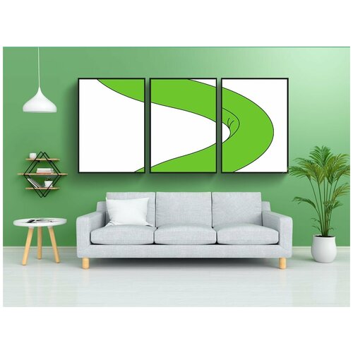 фото Набор модулных постеров для интерьера "змея, зеленый, сад" 60x90 см. в тубусе, без рамки lotsprints