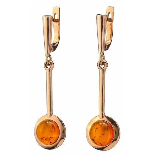 Серьги Amberprofi, серебро, 925 проба, золочение, янтарь серьги amberprofi серебро 925 проба золочение янтарь