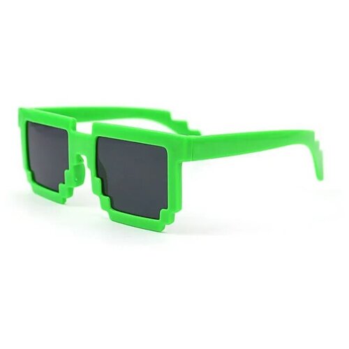 Карнавальные очки Riota для праздника Пиксели, зеленые карнавальные очки для праздника riota круглые красные 13 х 5 5 см